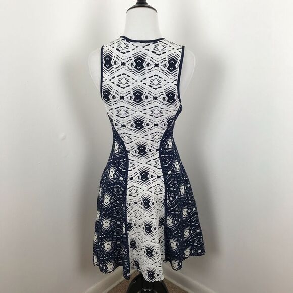 Parker naima dress in navy fit and flare boho‎ print - Picture 5 of 6
